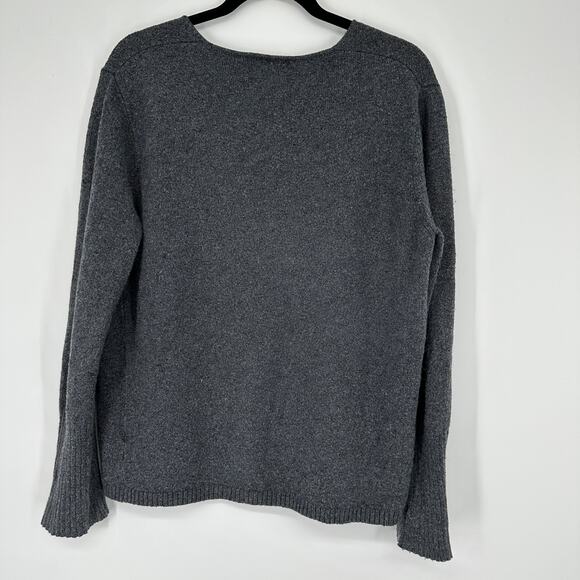 Treasure & Bond Textured Grey V-Neck Long Sleeve Pullover Sweater Womens Small - Picture 3 of 7